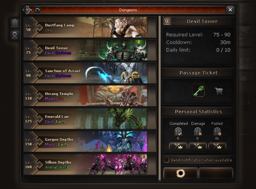 Dungeons UI